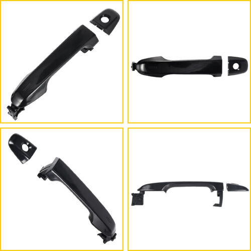 Set of 4 Door Handle Outside Exterior Black Front Rear for 2012-17 Toyota Camry - Picture 5 of 7