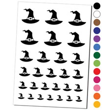 Stylized Witch Hat Halloween Temporary Tattoo Set