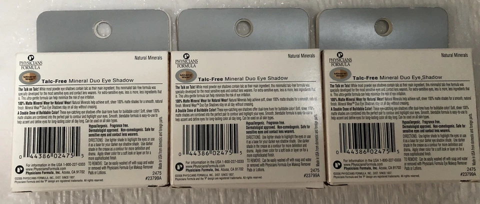 Physicians Formula Mineral Wear Duo Eyeshadow #2475 Natural Minerals Lot of 3 - Image 2 of 4