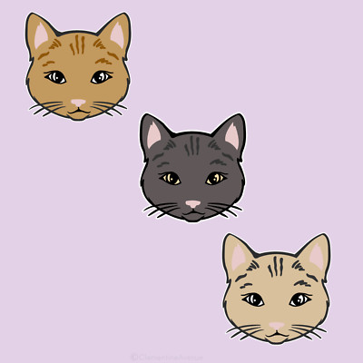 Cute Cat Stickers Kitty Kitten Pet Car Window Laptop Water Bottle