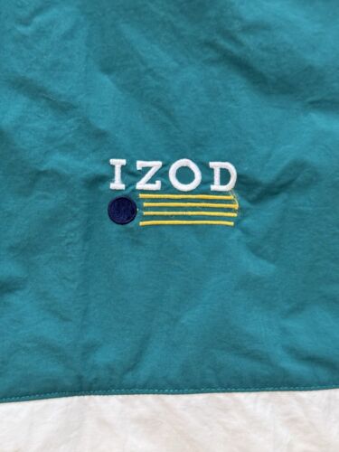 Vtg 90s IZOD Nylon Jacket Men’s XL XXL Full Zip Blue Green White Yellow Retro US - Picture 3 of 13