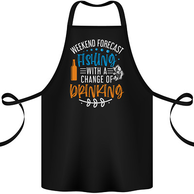 Fishing Forecast Funny Beer Fisherman 2 Cotton Apron 100% Organic
