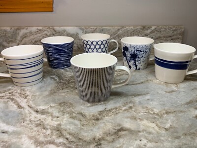 Coffee Mug By Royal Doulton Cobalt Blue And White Pacific Your Choice 14 oz. New