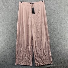 Nasty Gal Tailored Wide Leg Trouser Women 14 Peach  Stretch High Rise Career NWT
