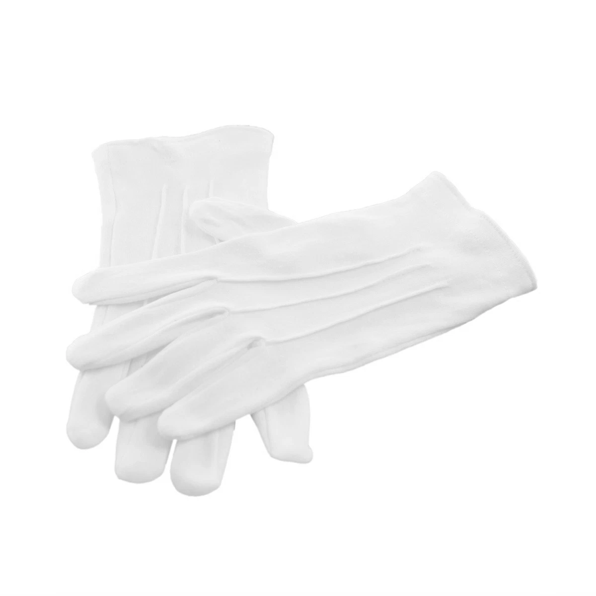 One Size Mens Plain White Cotton Gloves XLFG001 eBay