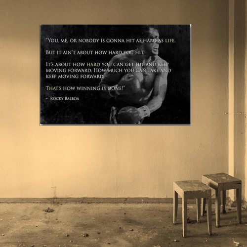 64671 ROCKY BALBOAMotivational Quote Wall Decor Print Poster - Foto 5 di 7