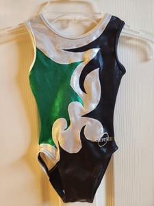 Obersee Black/Green Toddler Gymnastics Leotard CXXS 2/3