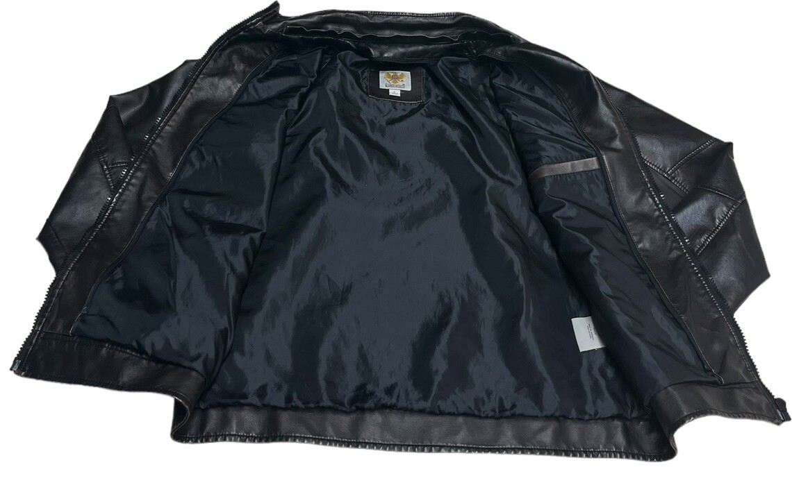 Ameri Mode Brown PU Leather Large USA Collectable Jacket w Ameri Mode Brown PU Leather Large USA Collectable Jacket w