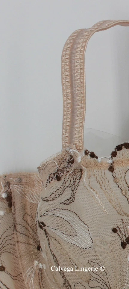 NUEVO CON ETIQUETAS SUJETADOR FELINA Paramour 115009 "Ellie" sin forro balconette malla bordada beige Foto 3 de 4