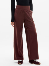 ATHLETA Venice Wide Leg Pant High Rise Garnet Burgundy M Petite 982868 NEW