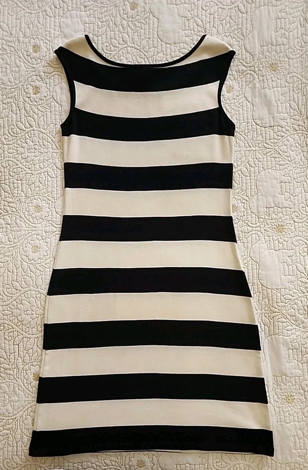 Vestido de algodón a rayas blanco y negro sin mangas AGNES B - Talla mediana (2) Foto 4 de 4