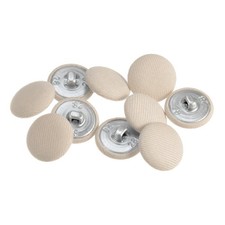 10pcs Fabric Cloth Covered Button 18mm Metal Round Sewing Buttons Beige