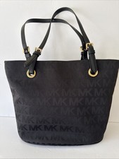 Michael Kors Black Logo Canvas Tote Bag