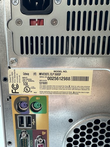 Gateway vintage MFATXSTL ELP 500SP *NON TESTATO* Microsoft Windows XP Pentium 4 - Foto 7 di 7