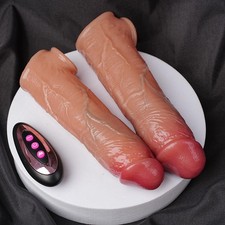Vibrating Penis Sleeve Cock Ring Sheath with 10 Vibrating Modes Extender Sex Toy