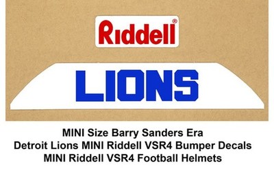 MINI Barry Sanders Era Detroit Lions Bumper Decals 4 MINI Riddell VSR4 Helmets