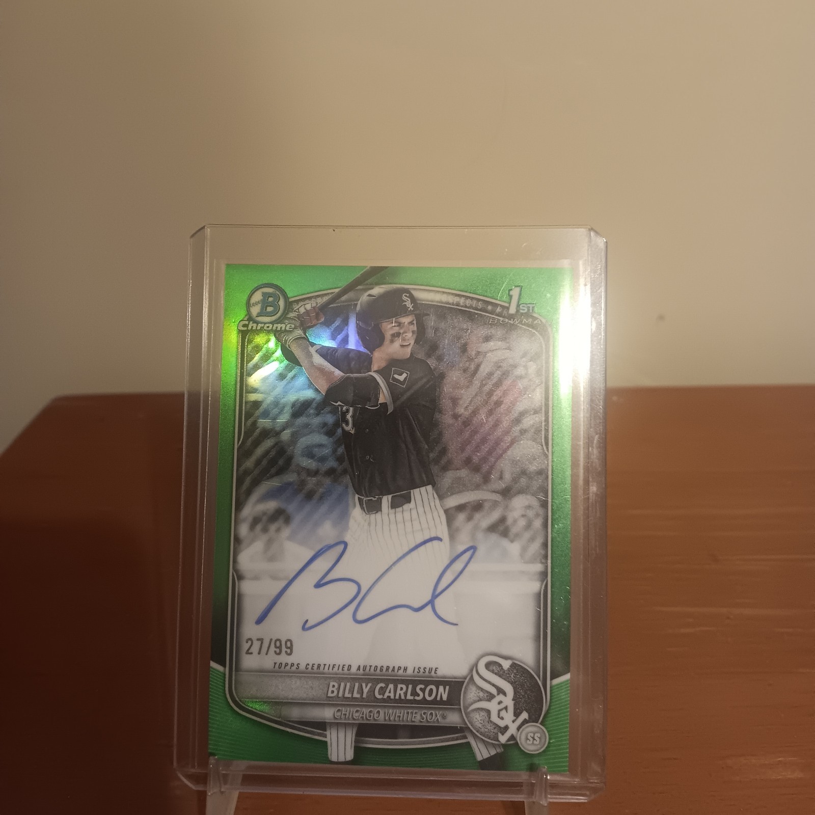 2025 Bowman Draft Chrome 1st Billy Carlson True Green Refractor Auto/99 CPA-BC