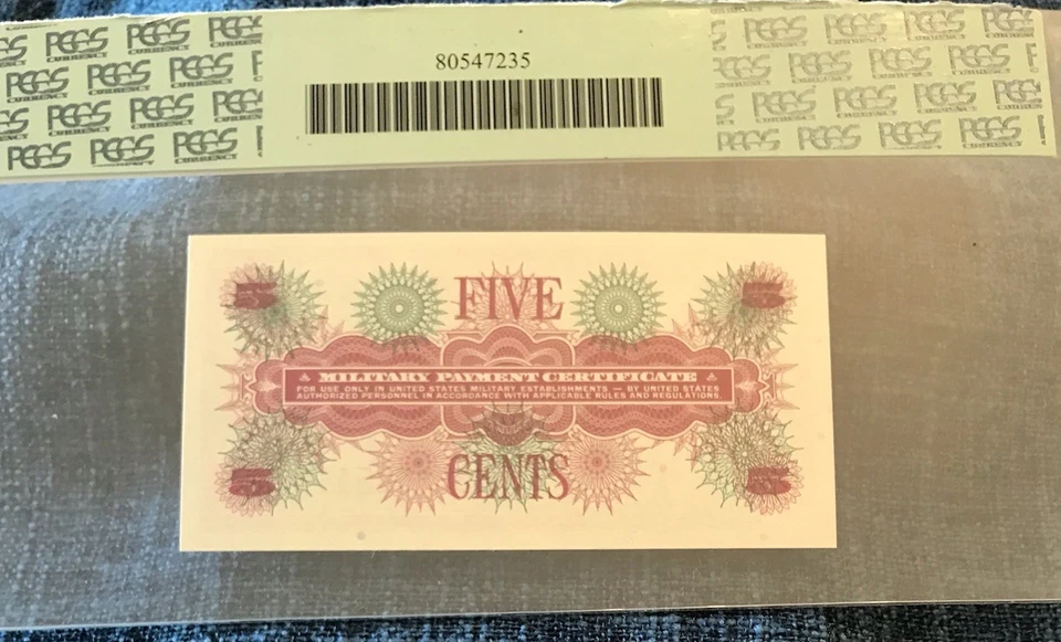Series 661 5 Cents Military Payment Certificate, PCGS Gem New 66PPQ - Image 3 of 4