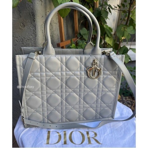 Christian Dior Calfskin Macrocannage Leather Medium Book Tote
