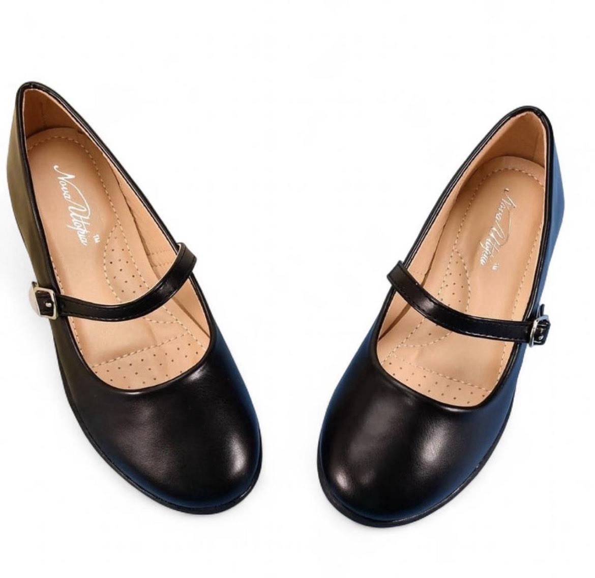 Nova Utopia Girls Black Mary Jane Flats Buckle Strap Round Toe US Size 4