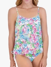 NEW Stella Parker Women's Standard Three Tiered Tankini Swimsuit Size Small