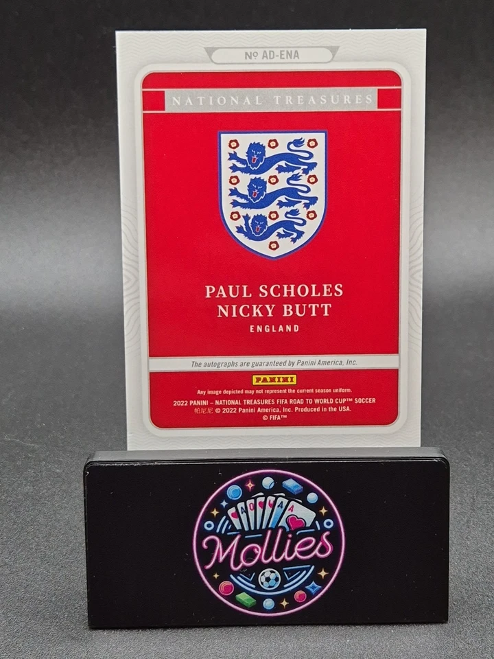 2022 Panini National Treasures Dual Auto Paul Scholes Nicky Butt /99 England - Image 2 of 2