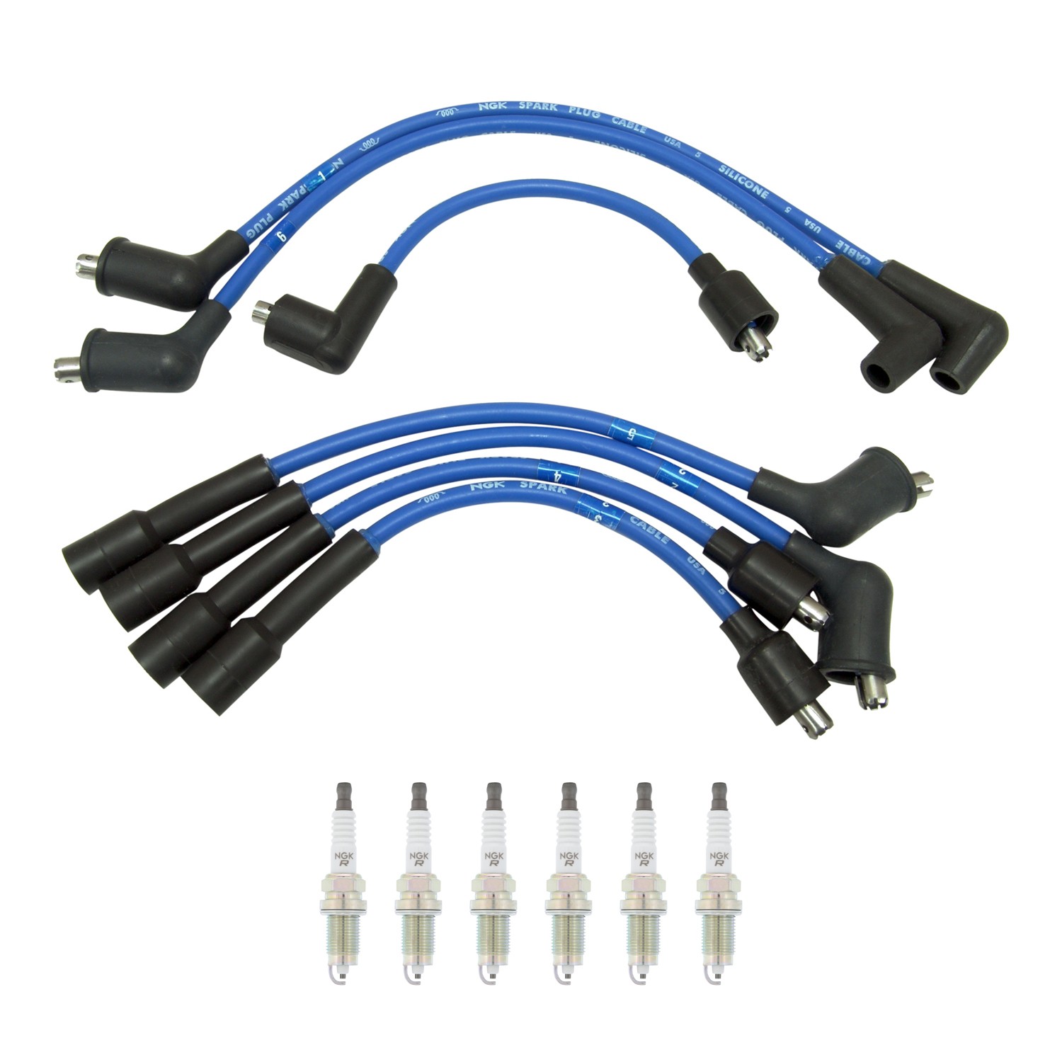 NGK Wire Set and 6 V-Power Spark Plugs Kit for AM Concord Eagle Spirit 4.2 L6