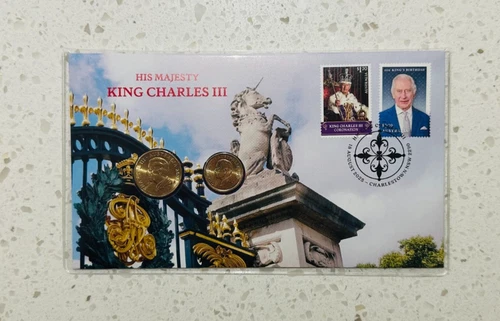 2025 Australia PNC His Majesty King Charles III $1 And $2 Coin and Stamps