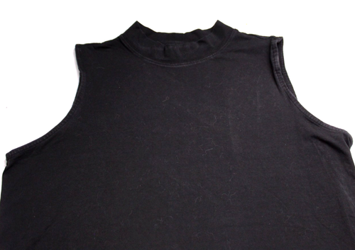 CHRISTOPHER & BANKS MOCK NECK TEE ladies size XL solid black sleeveless stretch - Picture 2 of 4