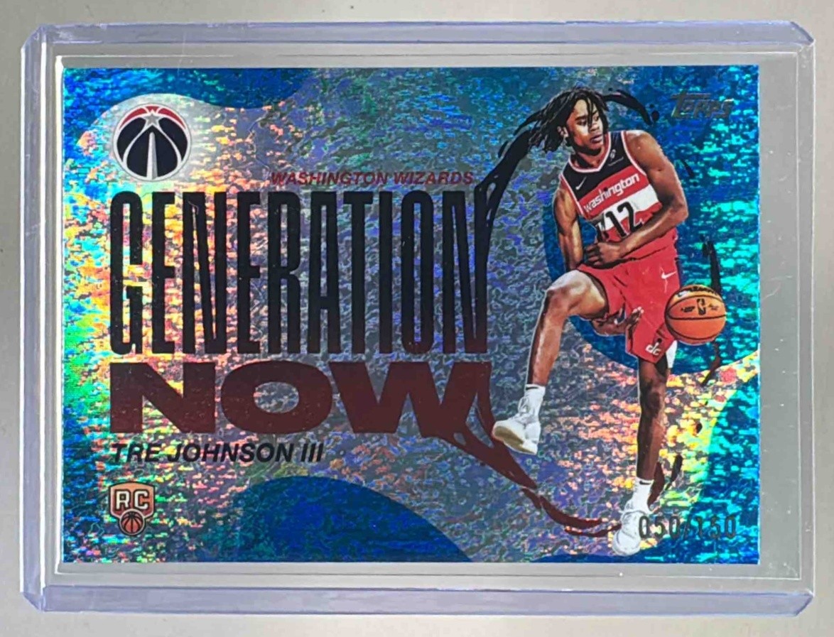 Tre Johnson III 2025 Topps #GN-6 Blue Holo Foil Generation Now Rookie RC /150