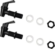 2 Pcs Replacement Cooler Faucet, Reusable Spigot Spout 8 Piece Set, Black