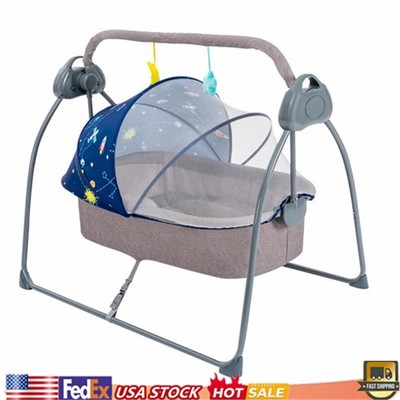 Electric Baby Swing Motorized Bluetooth Swing Music Cradle Rocker Chairs 55lbs