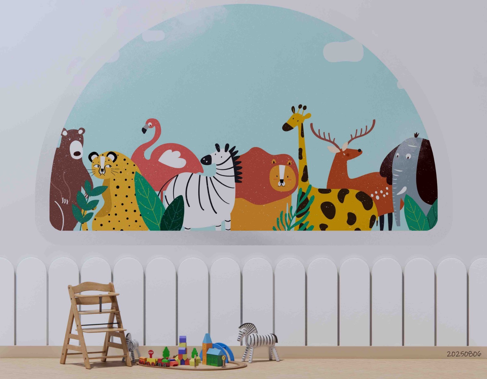3D Animal Watercolor Illustration Wall Murals Wallpaper Murals Wall Sticker