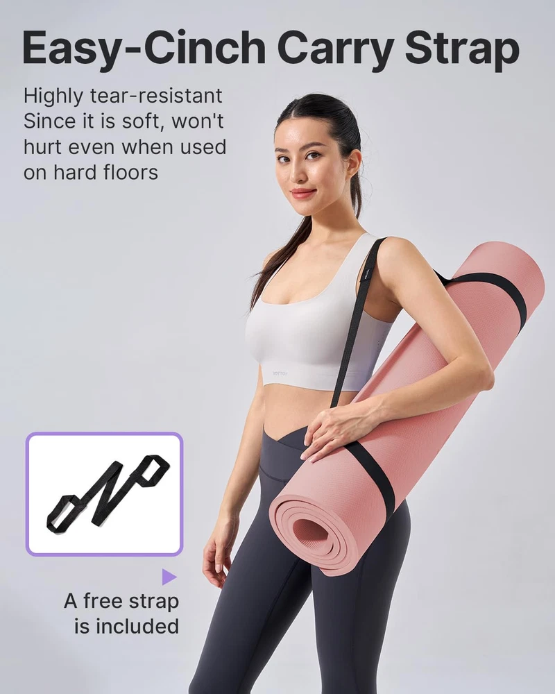 Extra Thick 1/2 Inch TPE Yoga Mat - Non-Slip Professional Exercise Mat