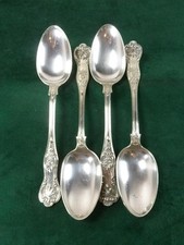 4 Antique Serving Spoons kings pattern silver plated EPNS A1