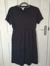 H&m Mama Black Maternity Cotton Summer Dress Uk M 10 12