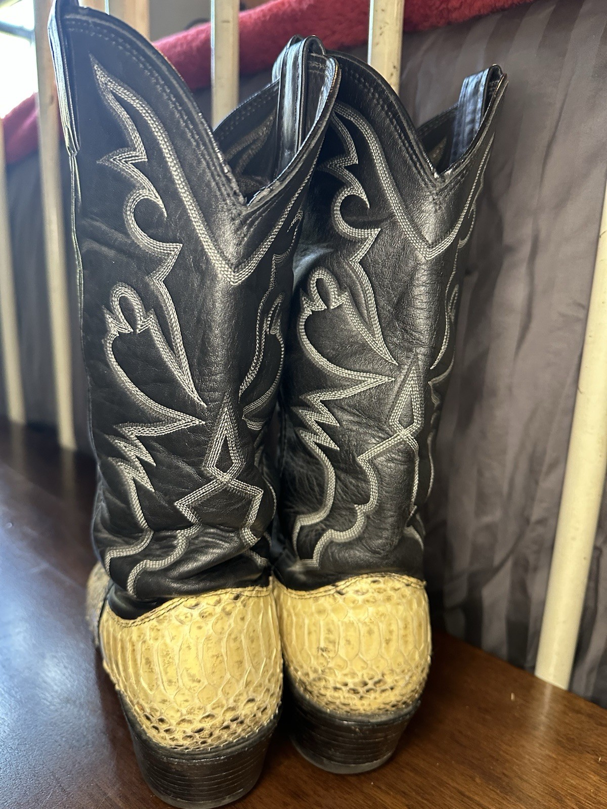 Vintage Larry Mahan Cowboy Boots Python Snakeskin… - image 11