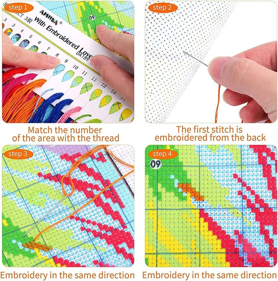 Kreuzstich Set für Erwachsene Anfänger  Strumpf - Bild 3 von 4