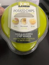 Joie Healthy Microwave Potato Chip Maker Slicer Cooker Green Lid New Sealed