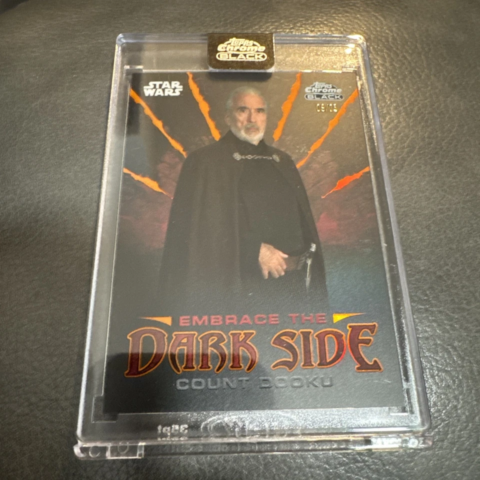 Topps Chrome preto Star Wars 2024 contagem Dookan #ED-9 laranja 9/25 encapsulado - Imagem 3 de 4