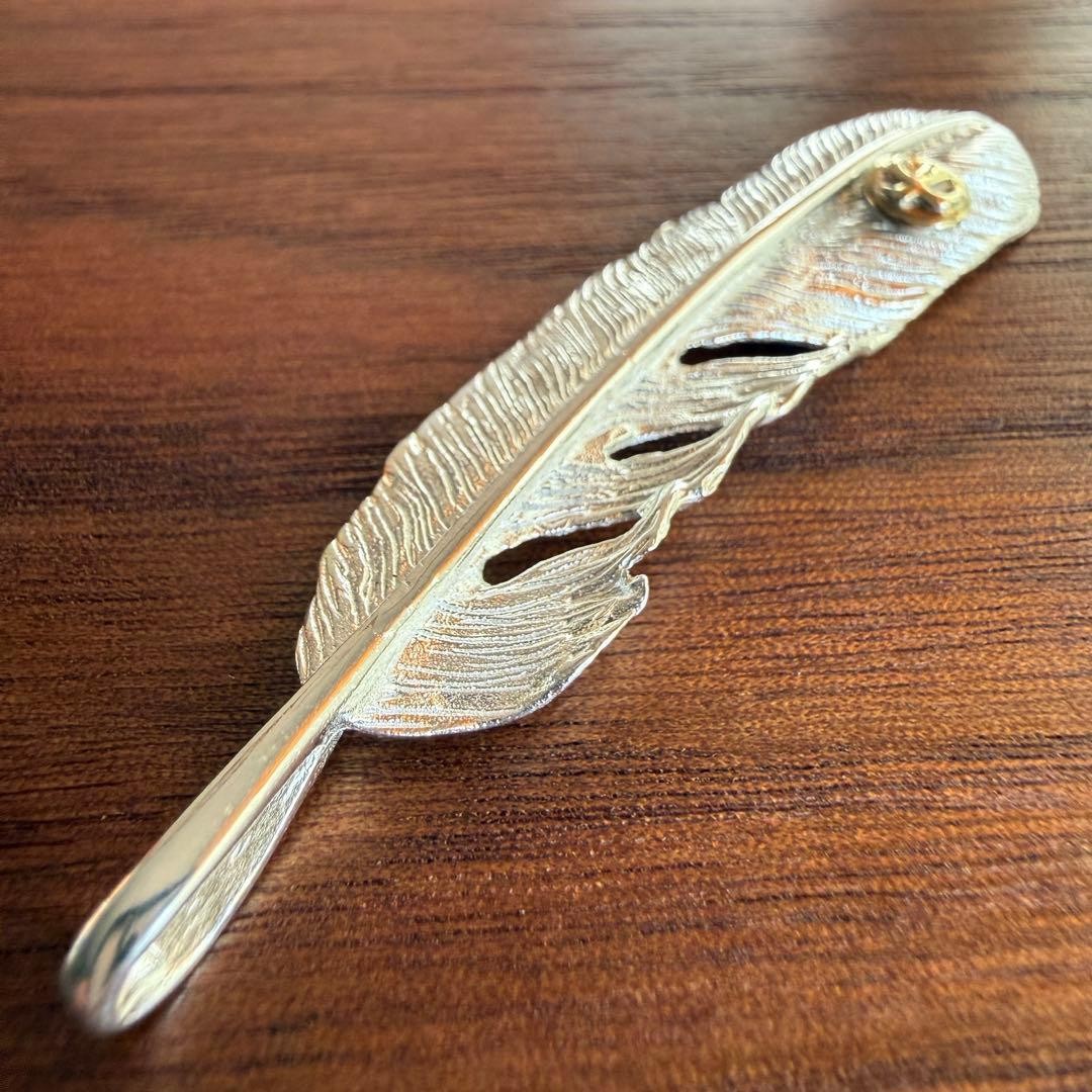 Solid Silver 925 Eagle Feather Pendant Plated in … - image 6