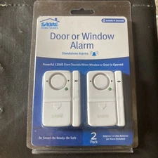 SABRE DOOR & WINDOW ALARM 2pk Sliding Patio Basement Garage Car Home Safety LOUD