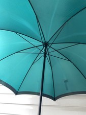 Vintage TSAR Green Dome Umbrella Solid Canopy with Curved J Handle