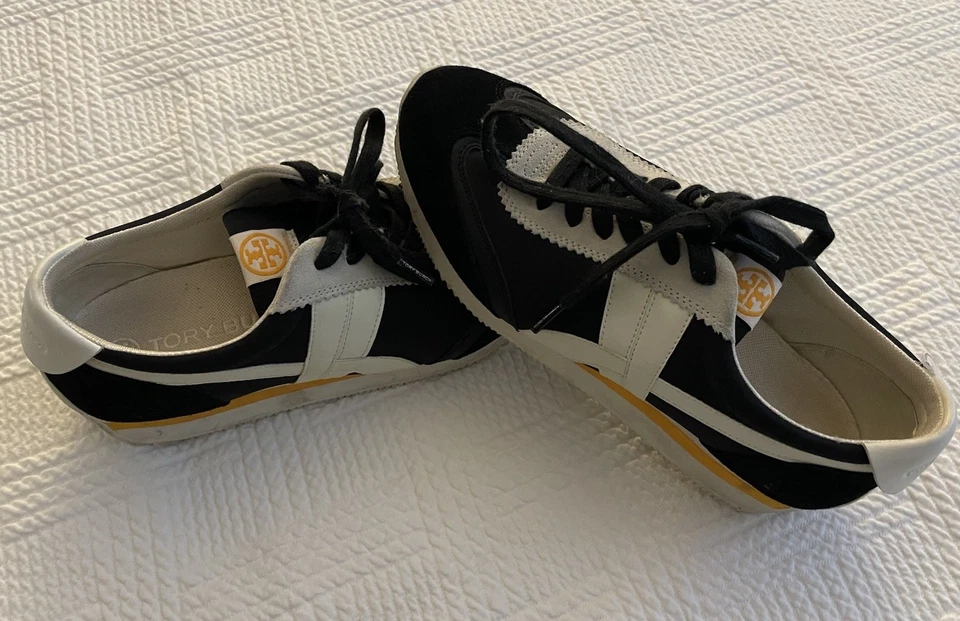 Tory Burch Hank Sneakers Size 9.5 Perfect Black/New Ivory  Authentic Pre-loved - Image 2 of 4