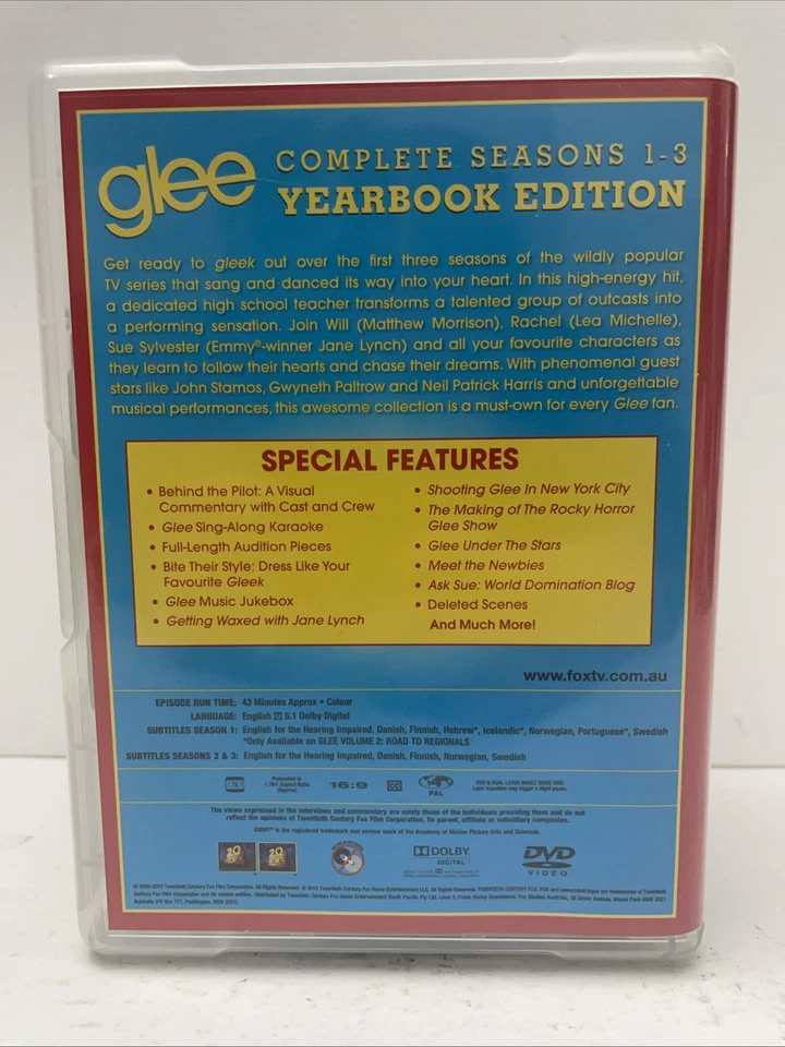 Glee Complete DVD Set Seasons 1-3 Yearbook Edition 20 Disc Set Region 4 VGC - image 2 of 4