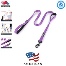 Double Handle Dog Leash 5ft, Heavy Duty, Reflective Dual Handle Dog Leash for...