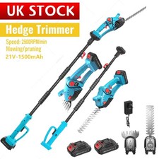 Cordless Trimmer Hedge Cordless 2X Batteries Long Telescopic Extendable Cutter