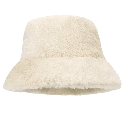 Women Plush Fluffy Bucket Hat Warm Lining Winter Faux Fur Cozy Wide Brim Wint... - Picture 3 of 5
