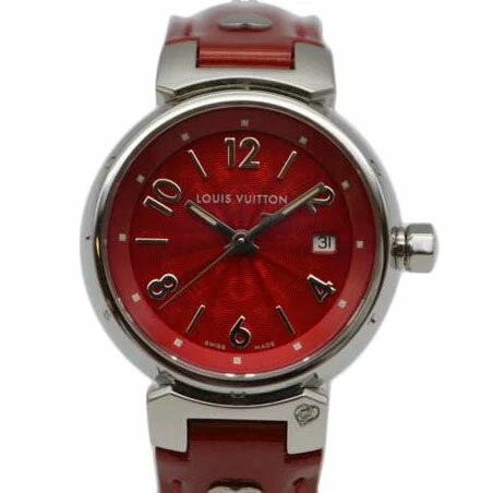 LOUIS VUITTON（LV） Orologio LOUIS VUITTON Tambour Lug Diamante Quarzo Data Vernis Pelle Q121T