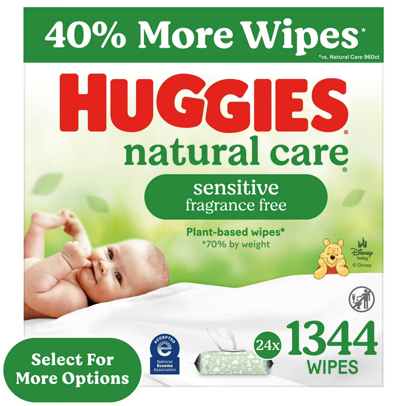 Huggies Natural Care Sensitive Baby Wipes, Unscented